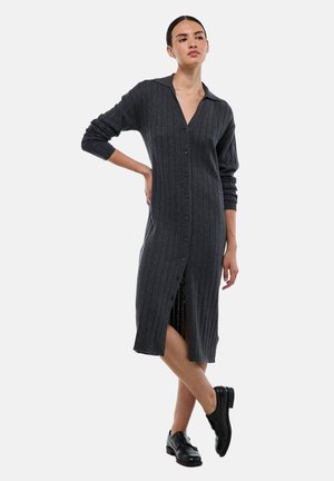 BOUTONNÉE - Robe pull - gris chine fonce