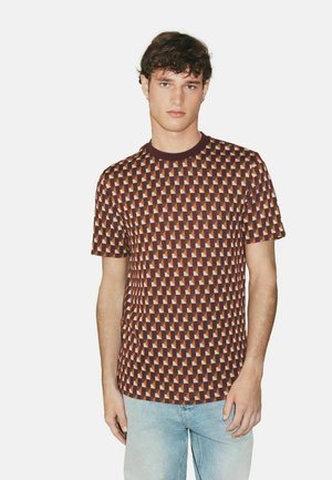REGULAR FIT - EDIT GEO PATTERN  - Nyomott mintás póló - orange