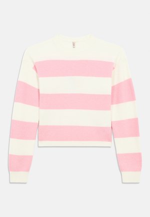 KOGFRANCA SHORT STRIPE - Pullover - cloud dancer/romance rose