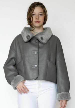 FUKU REVERSIBLE SHEARLING - Leren jas - grey