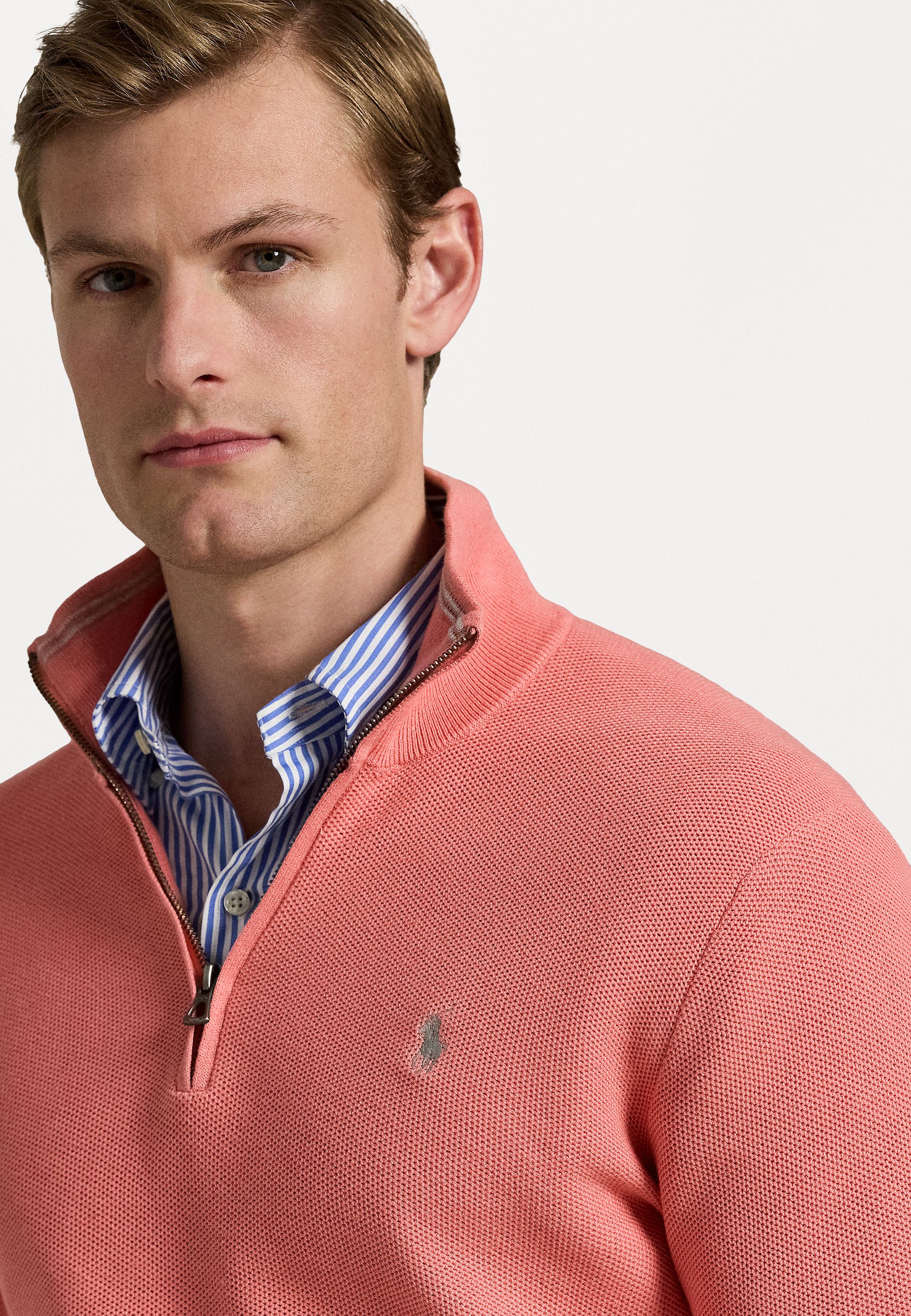 Polo byRalphLauren スイングトップ コーラル S Polo Ralph Lauren MESH KNIT COTTON QUARTER ZIP SWEATER - Jumper