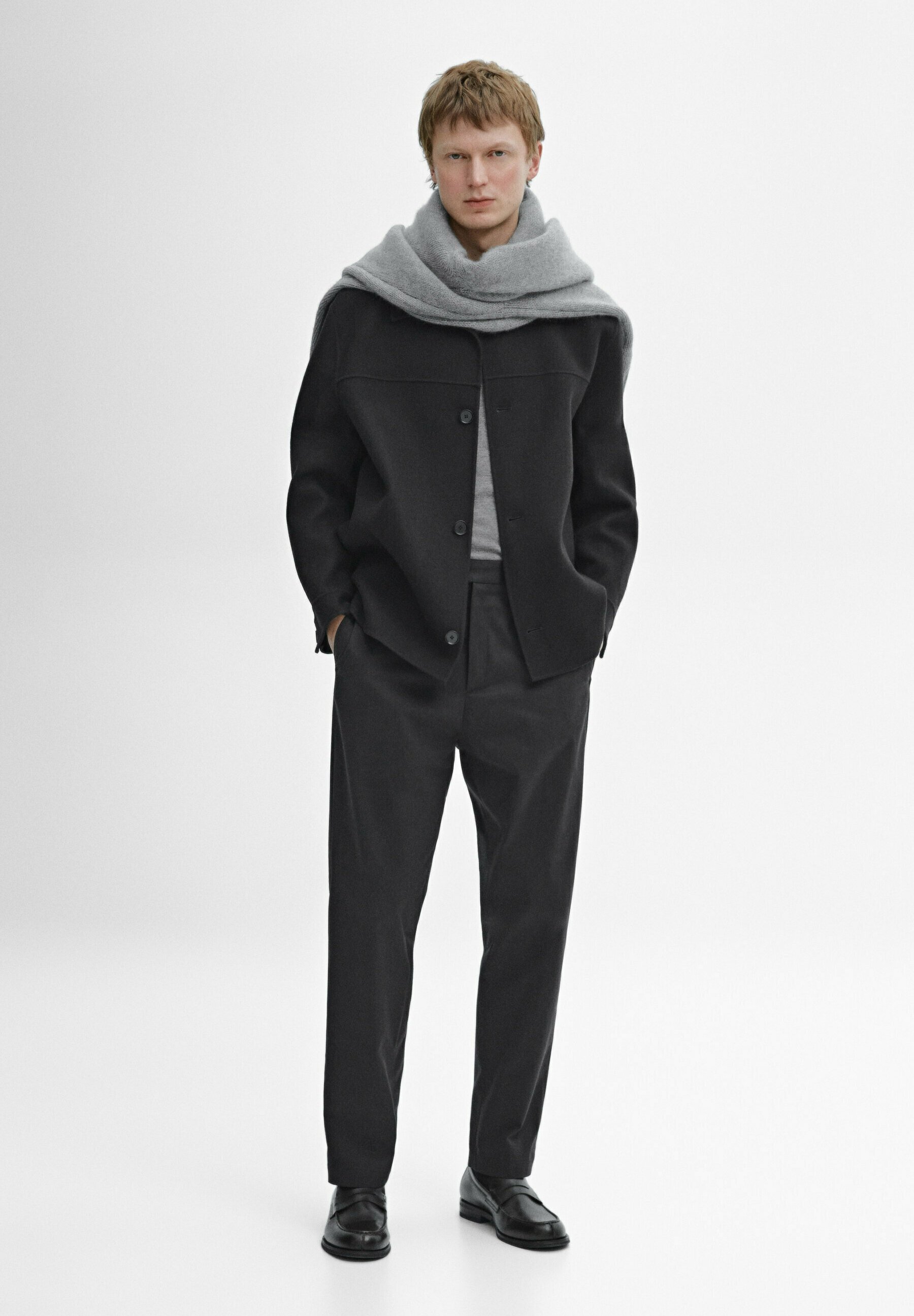 ★ Massimo Dutti★ Straight fit pants with buckle detail 05 Straight-fit trousers with buckle detail · Cream · Dressy