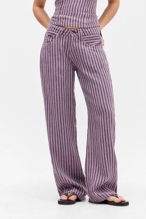 BDG Urban Outfitters KAYLA LOWRIDER - Püksid - purple stripe