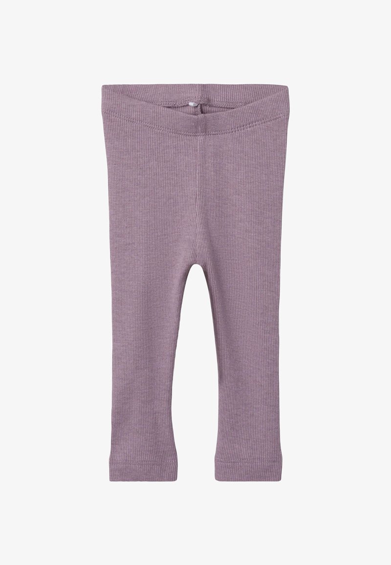 Lillā ceļgala garuma legingi ar elastīgu jostu un pieguļošu stilu. Mīksta tekstūra un potīšu garuma dizains. Piemēroti ikdienas valkāšanai.