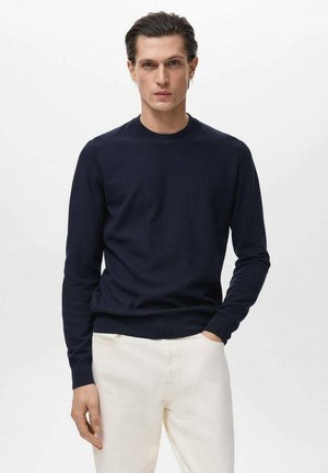 Mango MICROSTRUCTURED - Trui - dark blue