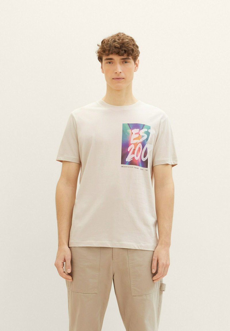 TOM TAILOR DENIM Camiseta estampada - cold beige