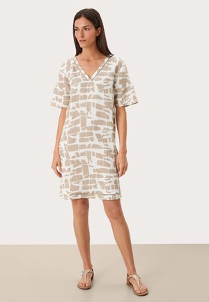 Day dress - dark beige aop