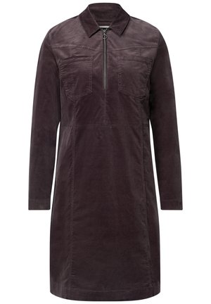 Street One Studio, KNIELANGES KLEID AUS CORD MIT ZIPPER - Blousejurk - ruby vine