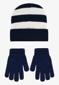 Nike Sportswear CHUNKY STRIPE APEX BEANIE SET UNISEX - Beanie - midnight navy
