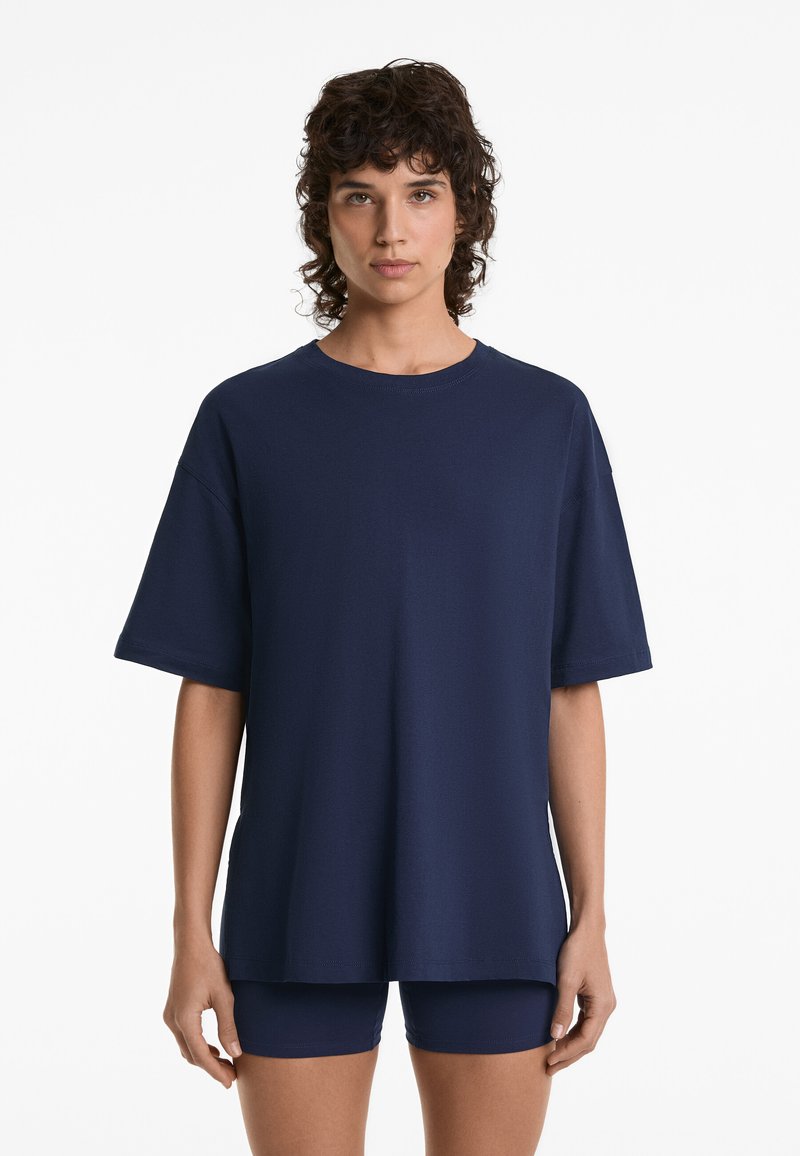 OYSHO Tricou basic - mottled dark blue