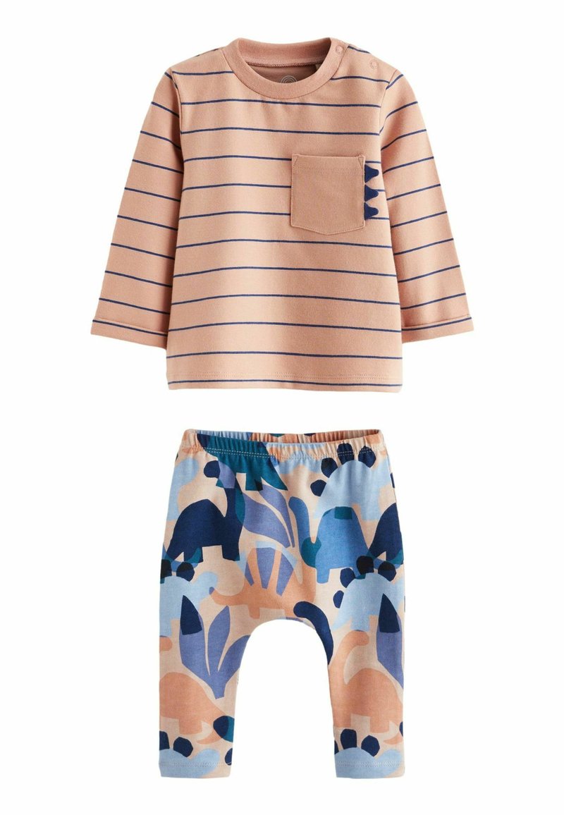Next 2 PIECE SET - Leggings - Pantaloni - blue brown dinosaur