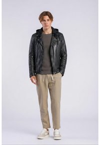 Freaky Nation Kožená bunda - black