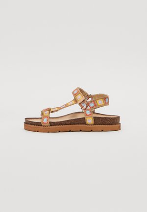 LUXE - Ankle cuff sandals - tan/multi coloured