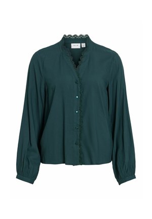 VILA, LONG SLEEVED SHIRT VIGRACE V-NECK - Chemisier - ponderosa pine