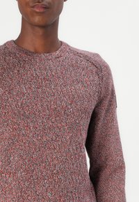 TOM TAILOR STRUCTURED MULTICOLOR CREW NECK  - Striktrøje - red/green/multi coloured
