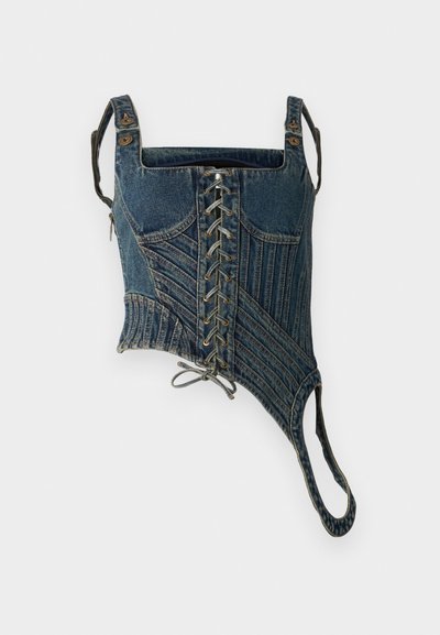 Feng Chen Wang SEAMING DECONSTRUCTED CORSAGE - Top - blue