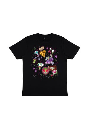 Henry Tiger, INVADER ZIM STICKERS - Print T-shirt - black