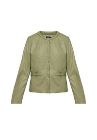 Bunda z umělé kůže - khaki