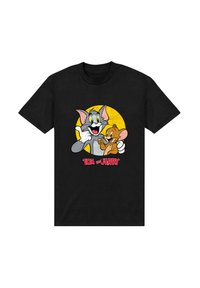 Henry Tiger TOM AND JERRY THUMBS UP - Triko s potiskem - black