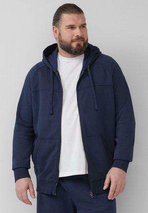 s.Oliver MIT KONTRAST-DETAILS - Zip-up sweatshirt - tiefblau