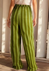 Next TALL FIT - WIDE  - Pantalon classique - green stripe