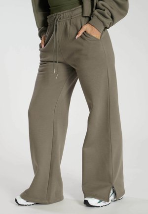 FLARED WIDE LEG JOGGERS - Tracksuit bottoms - khaki