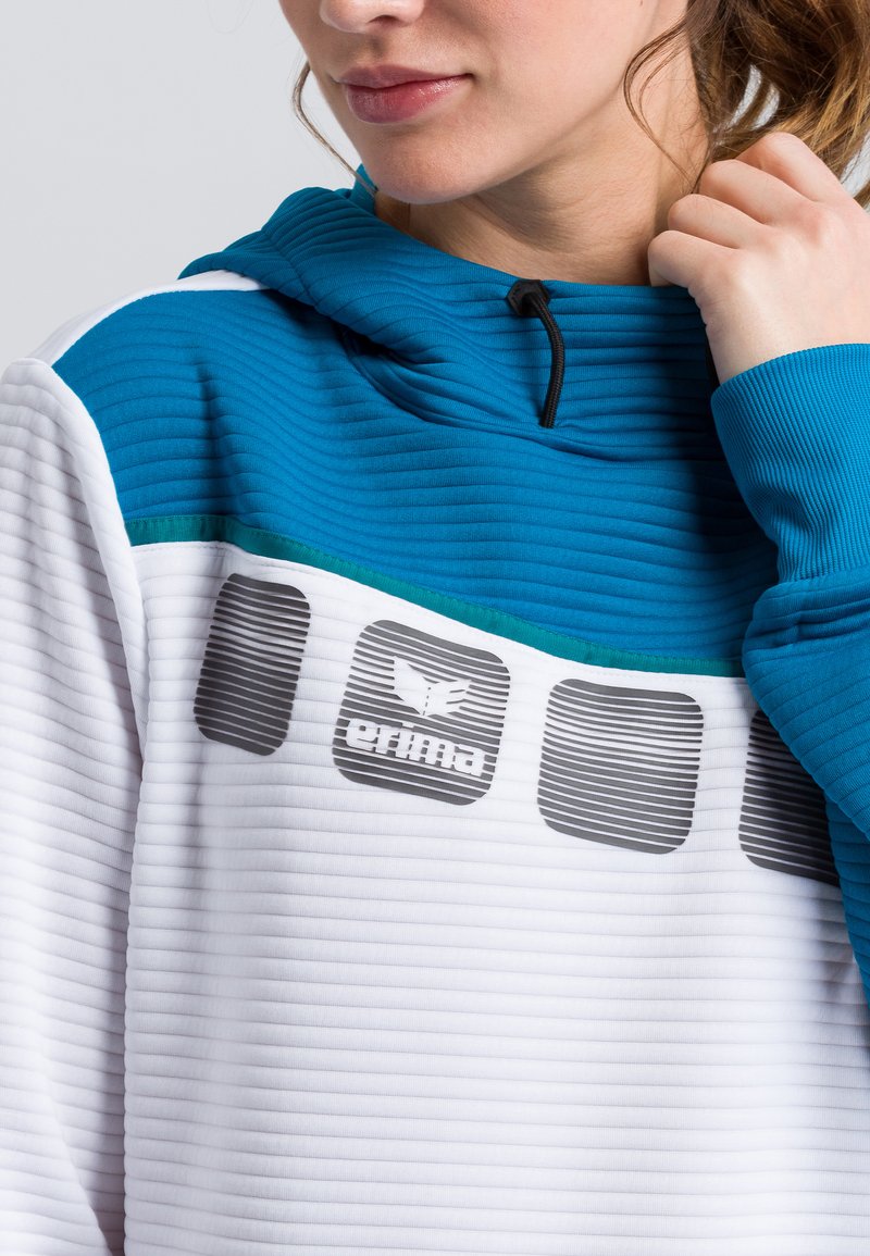 Damen Sweatshirts | Erima Kapuzenpullover white/blue/weiß - BV70736 Damen Sweatshirts | Erima Kapuzenpullover white/blue/weiß - BV70736