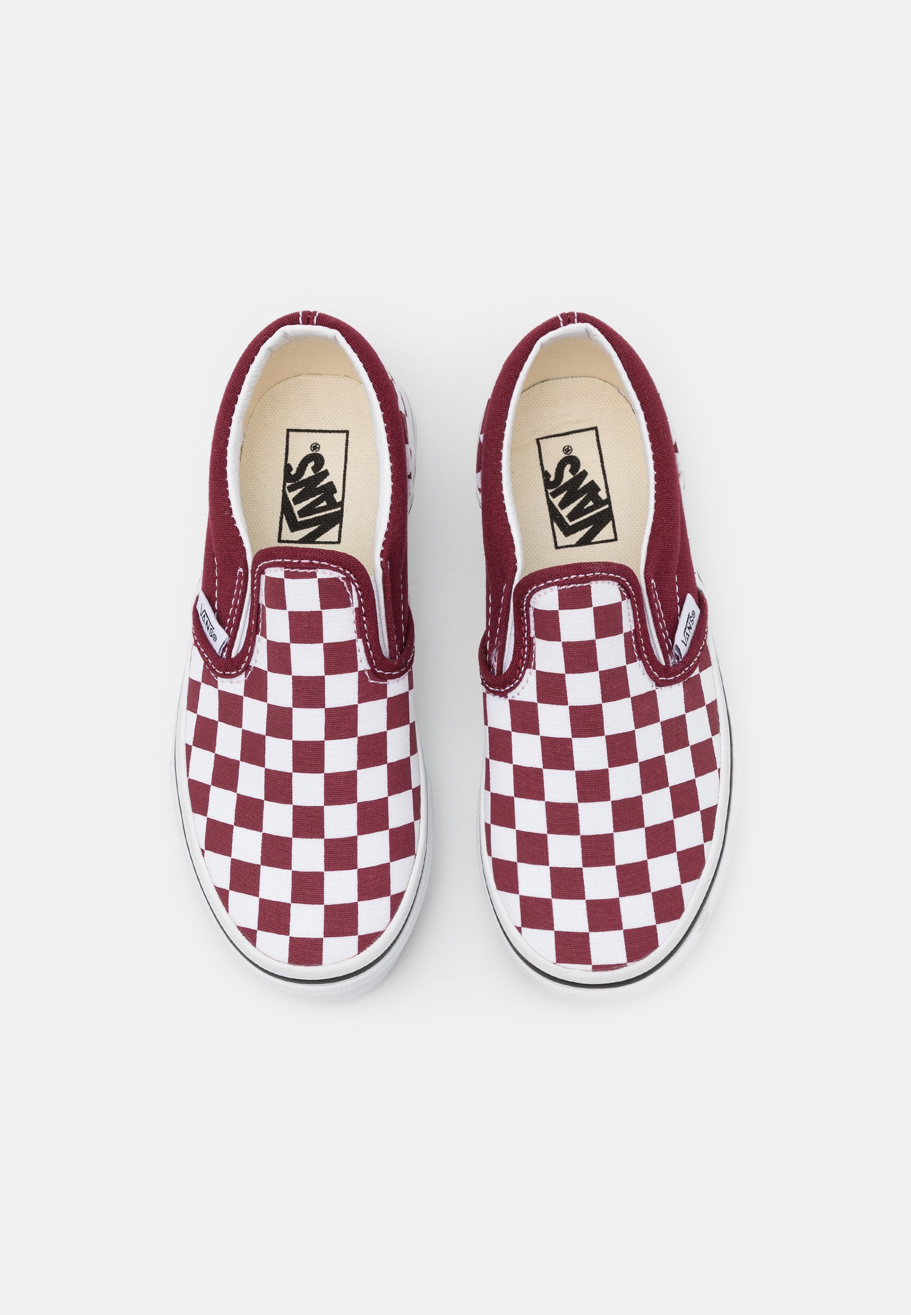 dark red slip on vans