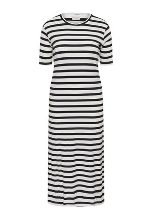 Kaffe Curve, KCHELLEN STRIPED DRESS - Robe longue - chalk black stripes