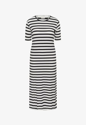Kaffe Curve, KCHELLEN STRIPED DRESS - Robe longue - chalk black stripes