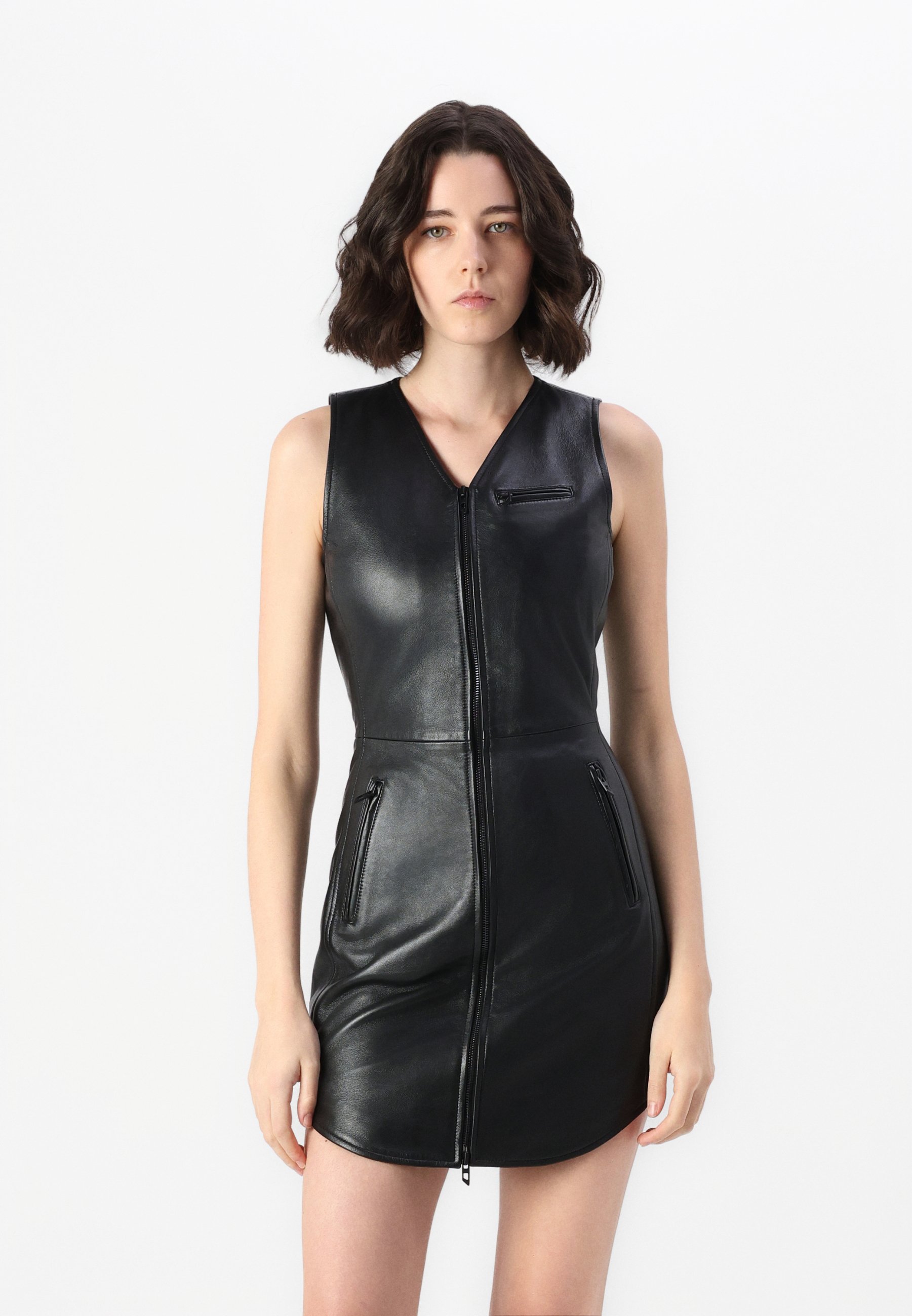 slim fit dress slacks It's Your Night Cut-Out Leather Midi Dress – VICI main image 0
