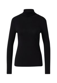 LONGSLEEVE IM SLIM FIT MIT ROLLKRAGEN - Long sleeved top - schwarz