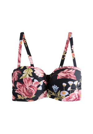 Horní díl bikin - black floral