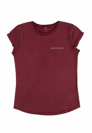 Mira Paris NOW OR NEVER EMBROIDERY ROLL UP - T-shirt imprimé - dark red