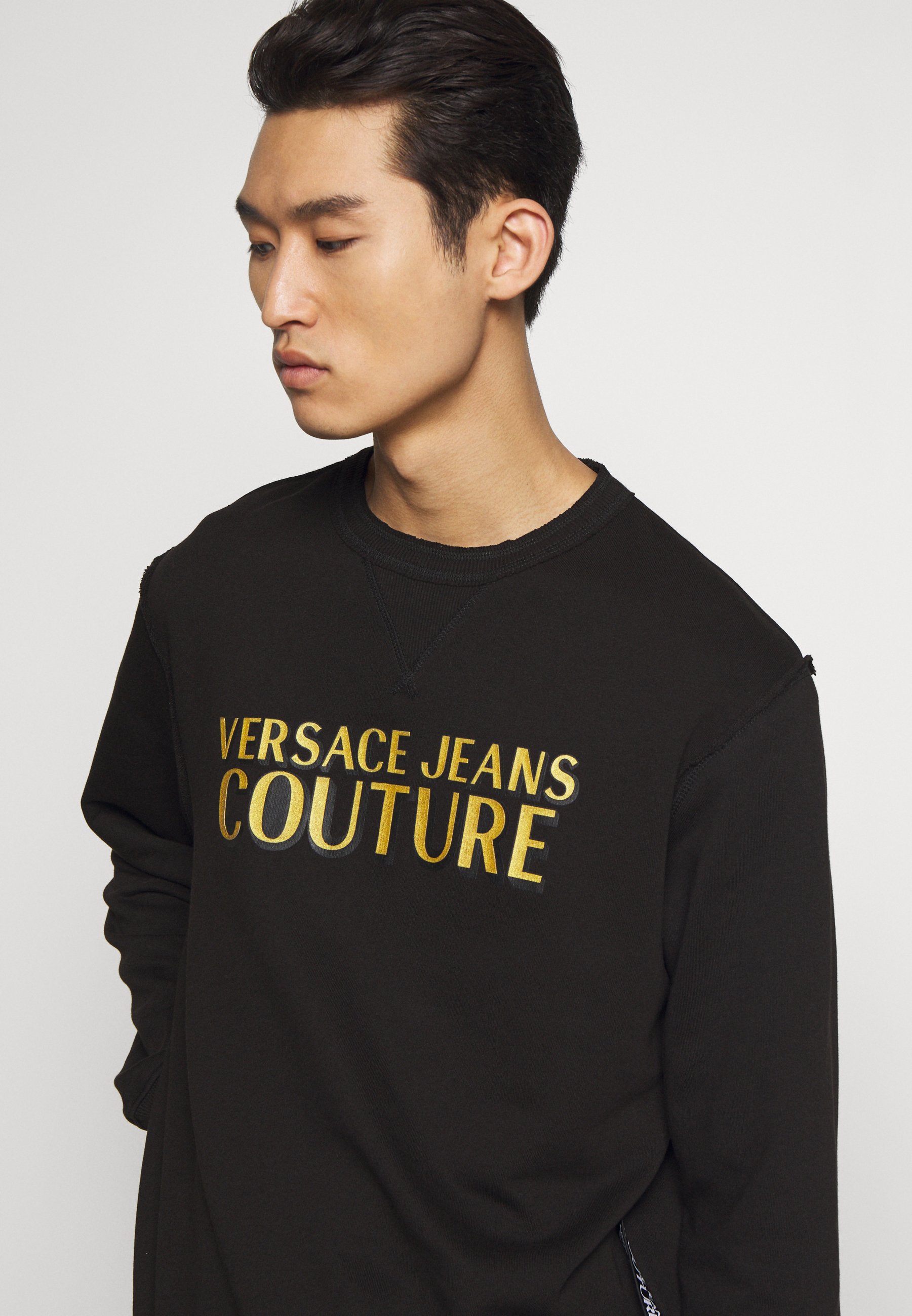 Versace Jeans Couture LOGO Sweatshirt black Zalando.no Versace Jeans Couture CREW LABEL LOGO - Sweatshirt - black