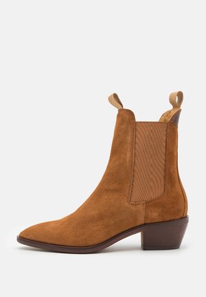 Bottines de cowboy / motard - cognac