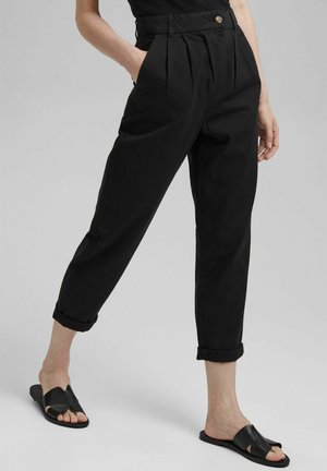 WITH HIGH RISE WAIST - Chinos - black