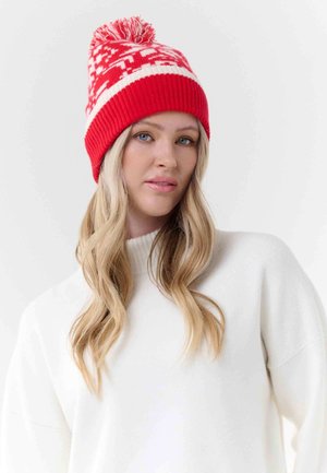FRAAS, CHERRY PRINT TRIANGLE BANDANA - Beanie - true red