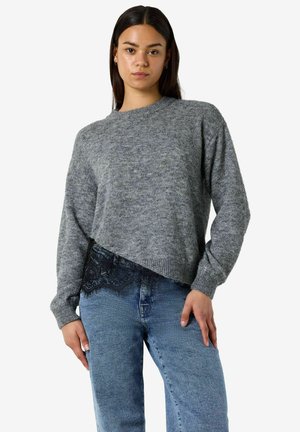 Noisy May, KNITTED JUMPER NMPRESTON LACE - Pullover - grey
