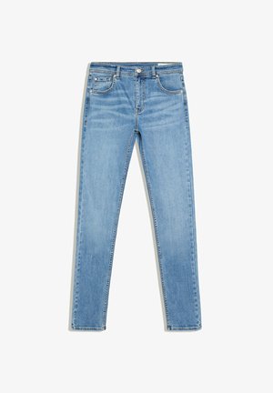 Bershka, HIGH-WAIST SKINNY JEANS - Jeans Skinny - light blue