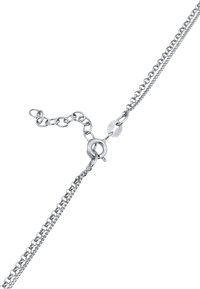 Sølvmetal kædearmbånd med sammenkoblede led, udstyret med en lille klipslås og en justerbar kædeforlængelse til tilpasning af størrelsen.