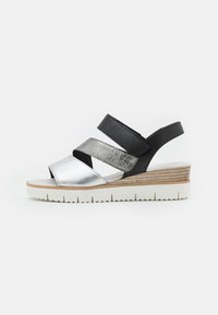 Gabor Plateausandalette - silber/stone/schwarz