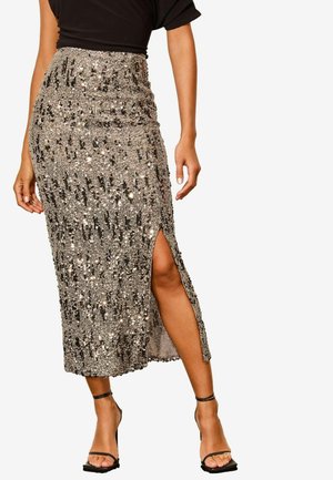 Lipsy TALL FIT - SEQUIN COLUMN MIDI - A-lõikeline seelik - silver