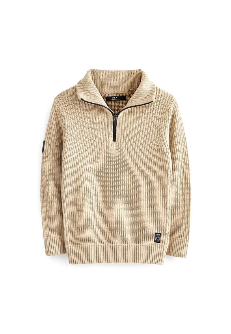 Next UTILITY ZIP NECK - Strickpullover - tan brown