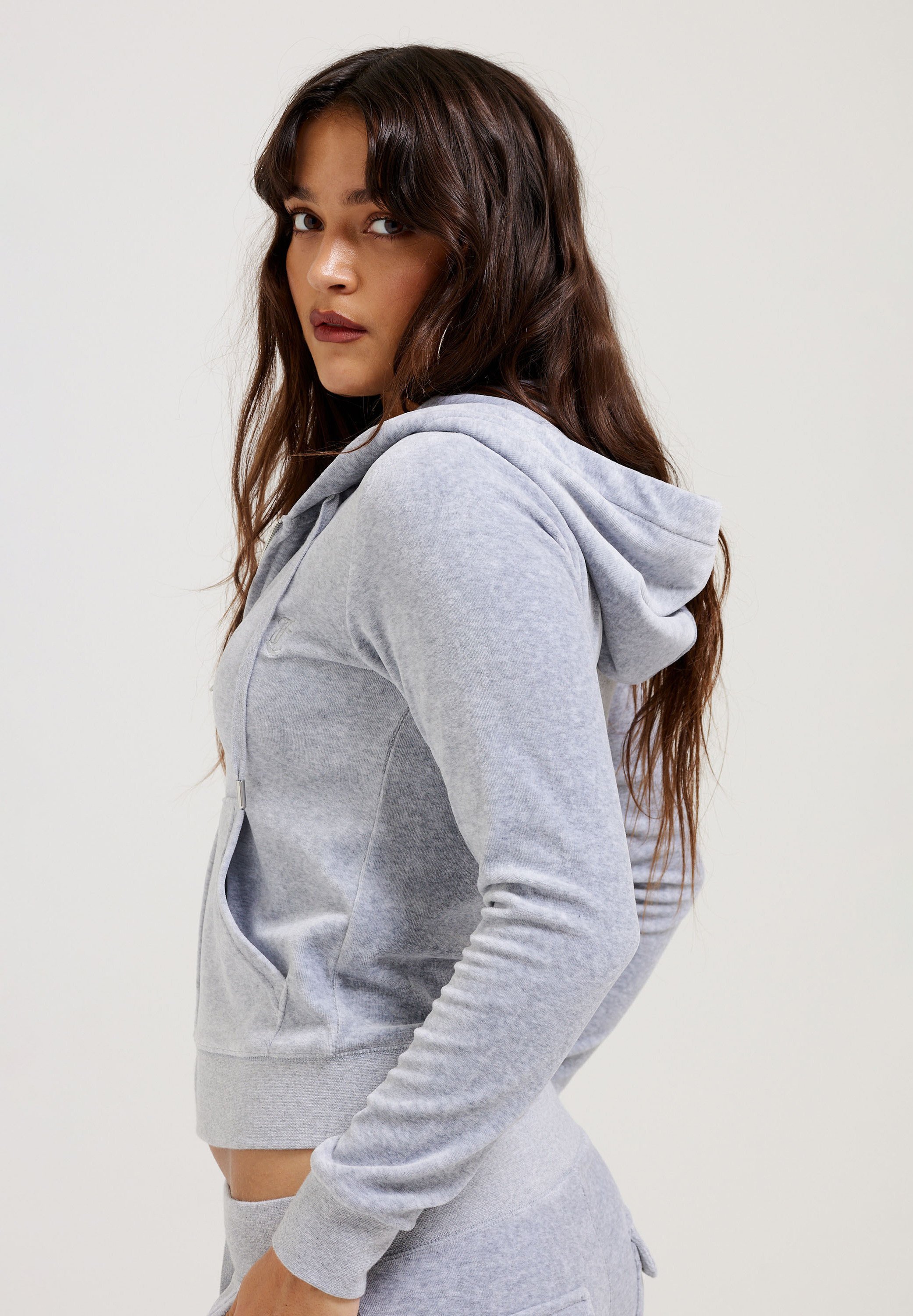 Juicy Couture Zip-up sweatshirt - silver marl/grey - Zalando