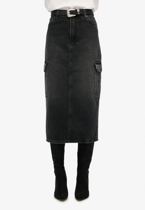 Superdry & Co MIDI - Jupe en jean - black denim