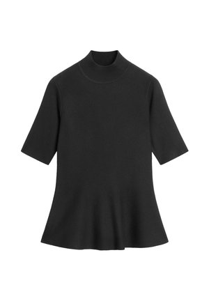 Massimo Dutti, PEPLUM DETAIL KNIT TOP-. - T-shirt basic - black