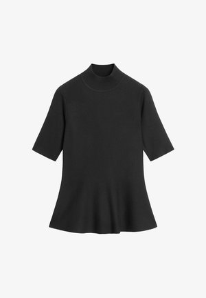 Massimo Dutti, PEPLUM DETAIL KNIT TOP-. - T-shirt basic - black