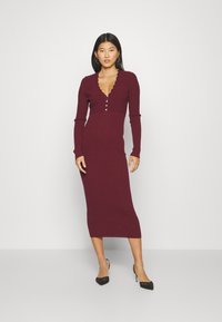Tommy Hilfiger BUTTON DRESS - Etuikleid - deep rouge