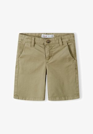 Kaki šorti, izgatavoti no kokvilnas, ar pogu aizdari, priekšējām kabatām un taisno griezumu. Gluda tekstūra ar klasisku dizainu.